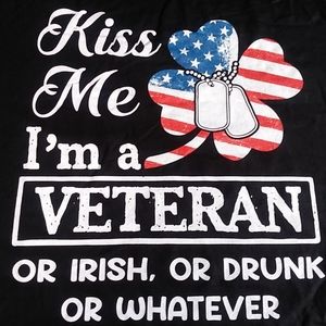 Kiss Me I'm A Veteran Fitted Graphic Tee